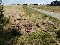 Ehemaliger Standort von ND WL 00017 (historischer Grenzstein, urkundlich erwähnt 1412, zugleich: Kulturdenkmal) nach Entwendung des Steins im Juli 2018