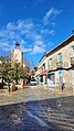 Clock Tower in Villarrubia de los Ojos, Ciudad Real, Spain.