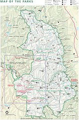 Map of Kings Canyon and Sequoia National Parks