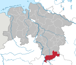 Li position de Subdistrict Göttingen in Infra Saxonia