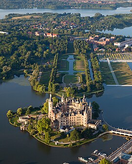 Schwerin Palace, seat of the Landtag, is one of more than 2000 palaces and castles in the state.