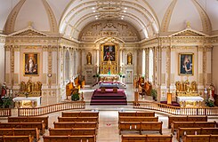 Interieur van de Église Saint-Charles-Borromée, een naar Carolus Borromeus vernoemde kerk in Quebec, de hoofdstad van de gelijknamige Canadese provincie