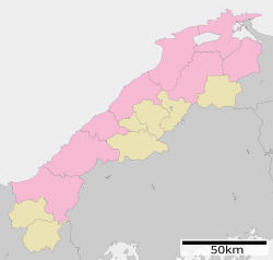 足立美術館の位置（島根県内）