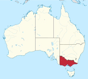 Vendndodhja e Viktorias në Australi