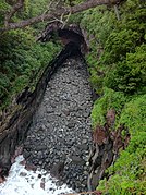 門脇吊橋から眼下を望む