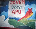 Jovem vota APU, pintura mural.
