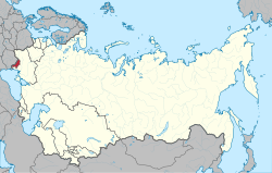 Location of the Moldavian SSR (red) within the Soviet Union between 1956 and 1991