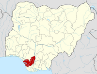 Location of Delta State in Nigeria