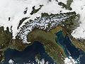 Image 10The Alps seen from space (from Geography of the Alps)