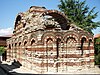 Apse view of a richly decorated yet partially preserved medieval Orthodox church