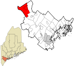 Location in Cumberland County and the state of Maine.