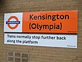 Overground platform signage, installed 2007.