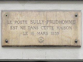 No. 34: commemorative plaque in homage to Sully Prudhomme