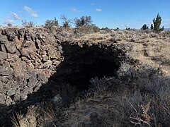 The entrance to Skull Cave in Lava Beds National Monument