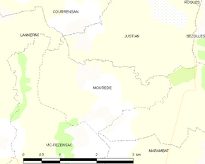 Poziția localității Mourède