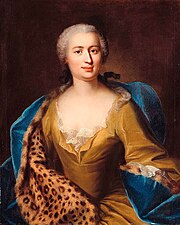 Margaretha Frisching mit leopardgefüttertem Plaid (1749)