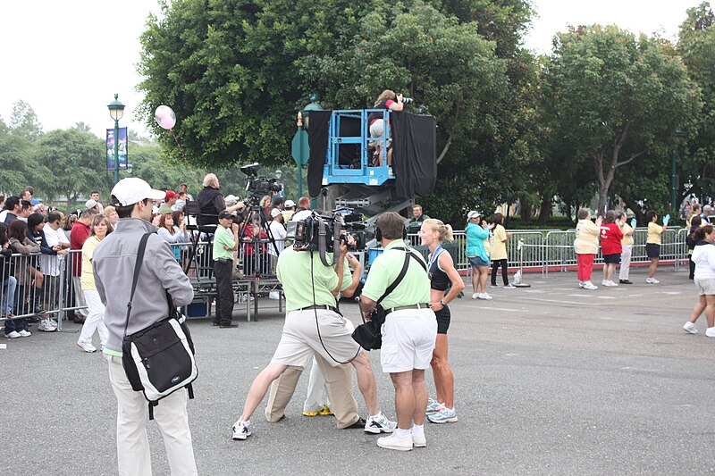 File:Rachel Booth being interviewed by ABC and Disney.jpg