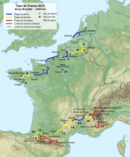 Routekaart van de Ronde van Frankrijk 2015