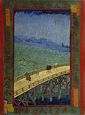 Japonaiserie: Bridge in the Rain (after Hiroshige), by Vincent van Gogh, 1887, Van Gogh Museum, Amsterdam (F372)