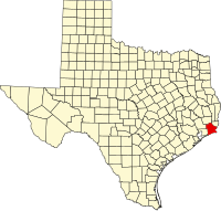 Locatie van Jefferson County in Texas