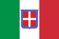 Bandera nacional y mercantil del Reino de Cerdeña (1851-1861) y del Reino de Italia (1861-1946)