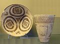 Ubaidian goblet and cup discovered in Susa (dated to the Ubaid 5 phase c. 4000 BCE). Currently in the Sèvres – Cité de la céramique museum.