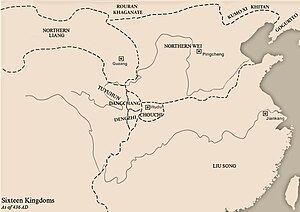 Northern Liang at its greatest extent in 436 AD