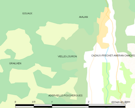 Mapa obce Vielle-Louron