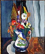 Agnes Weinrich, "The Blue Pitcher, between 1921 and 1926, oil on canvas, 22 3/8 x 17 7/8 inches