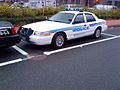 City of Cambridge police cruiser, older design (front driver's side view).