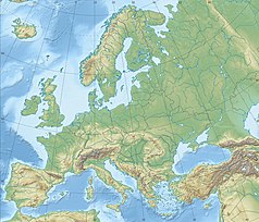 Mapa konturowa Europy, na dole znajduje się punkt z opisem „Rzym”