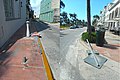 Fallen street signs on Ocean Drive, north side of Betsy Hotel