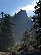 Pilot Rock through a thin fog