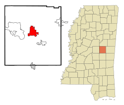 Location of Philadelphia, Mississippi