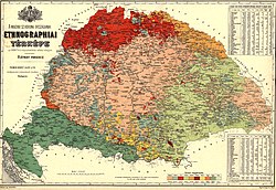 Mapa etnograficzna Królestwa Węgier wg spisu 1880