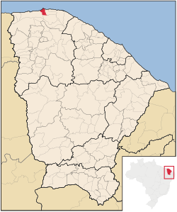 Location of Jijoca de Jericoacoara in Ceará