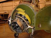H-19 exposto no Museu da Força Aérea Americana, mostrando a montagem incomum de seu motor.