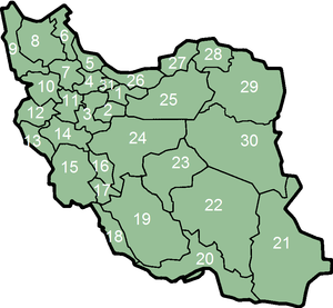 Numbered map of provinces