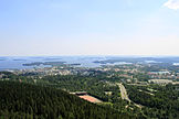 View from Puijo Tower towards Kuopio town and Lake Kallavesi