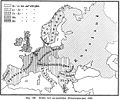 Densitatea reţelei de cale ferată din Europa anului 1896.