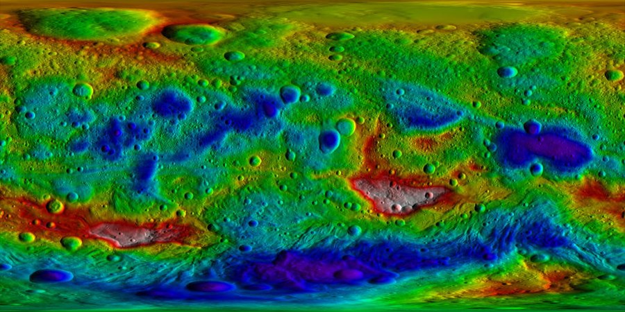 Mapa topogràfic de (4) Vesta