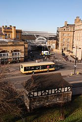 York Pullman bus outside York railway station, taken from the City Walls.