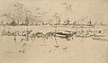 Zaandam circa 1889. Etching by James McNeill Whistler