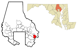 Location of Bowleys Quarters, Maryland