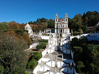 Grand Staircase of the Sanctuary of Bom Jesus do Monte, Braga, Portugal, by Carlos Luís Ferreira Amarante and others, c.1784[72]