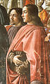 Cappella Tornabuoni, Annuncio dell'angelo a Zaccaria, Domenico (sinistra) e Sebastiano (destra)