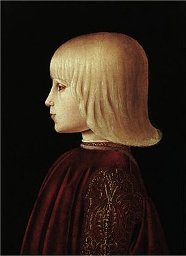 Piero della Francesca: Porträtt av en pojke. (antas avbilda Guidobaldo da Montefeltro)