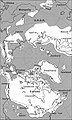 The maximum extent of glacial ice in the north polar area during Pleistocene time.