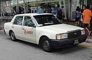 Toyota Crown Comfort taxicab in Singapore.