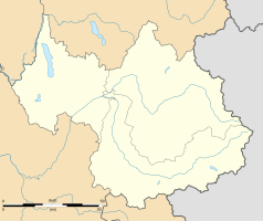 Mapa konturowa Sabaudii, u góry po lewej znajduje się punkt z opisem „Montcel”